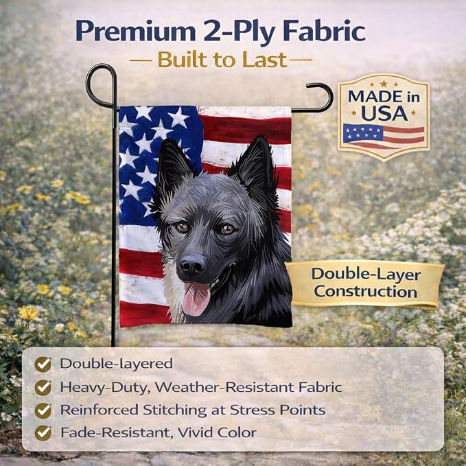 Caroline's Treasures CK6605GF Lapponian Herder American Flag Garden Flag Mailbox Flag Decorative Yard Flag Banner Outside Patio Artwork Yard Flower Beds, Garden Size, Multicolor