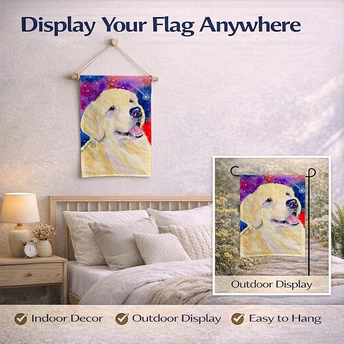 Caroline's Treasures SS8753GF Golden Retriever Garden Flag Mailbox Flag Decorative Yard Flag Banner Outside Patio Artwork Yard Flower Beds, Garden Size, Multicolor