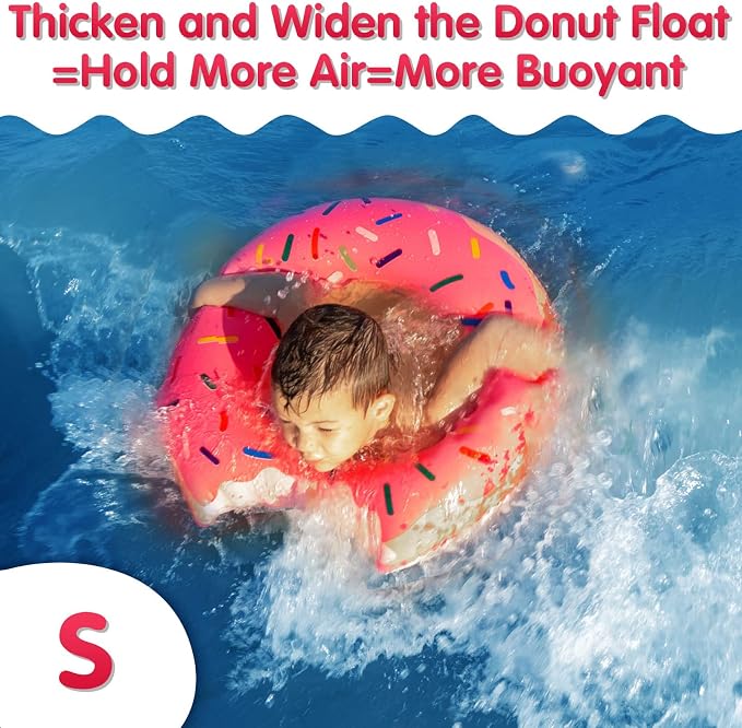 DMAR Donut Pool Float - Donut Tube & Ring for Beach & Pool