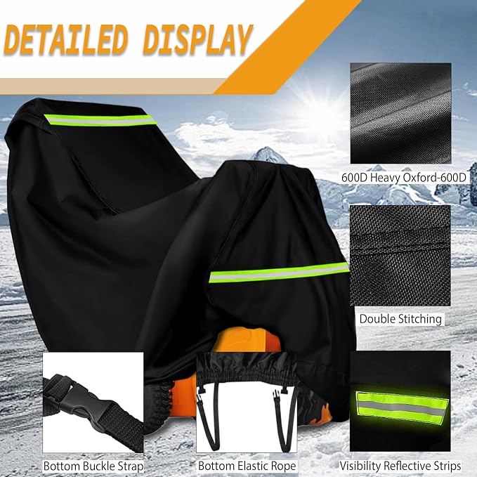 Snow Blower Cover Waterproof 24"-32" Heavy Duty 600D Universal Snow Thrower Cover,Outdoor Snowblower Cover fit Most Two Stage Snowblowers Fit for EGO,Ariens,PowerSmart,Craftsman,Cub Cadet