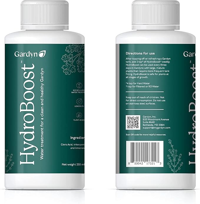 Gardyn HydroBoost for Hydroponic Indoor Gardens - 250 ml | Plant based water treatment, balances plant nutrients & reduces need for more intensive growing system cleanings