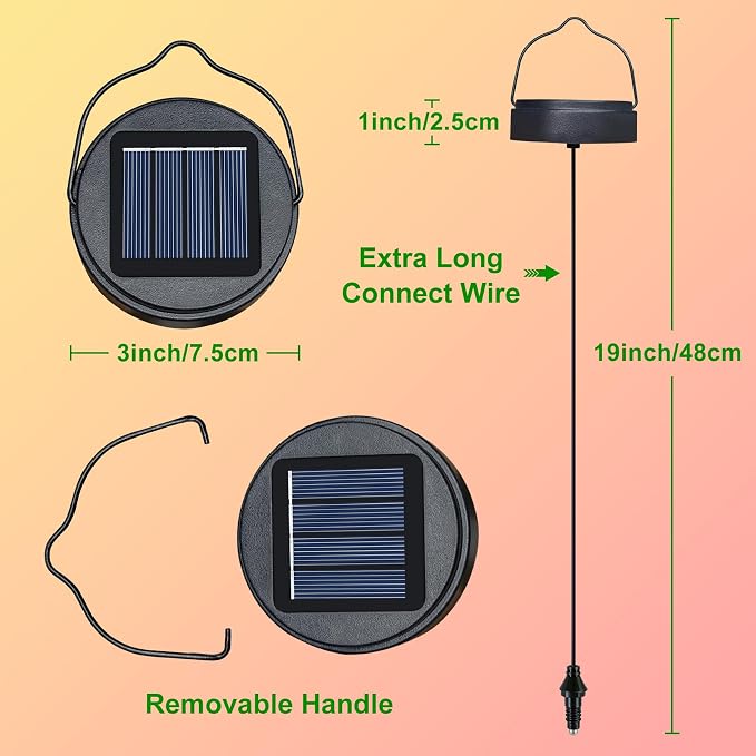4 Pack AA 600mAh Solar Lights Replacement Tops Waterproof Solar Parts for Outdoor Lantern DIY Decor, Ideal for Garden Yard & Holiday Handmade Gifts (4 Pack)