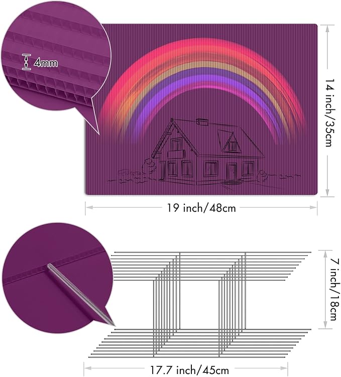 IKAYAS 10 Pack Blank Yard Signs with Stakes, 19 x 14 Inches Purple Garden Yard Signs Yard Sale Signs Corrugated Plastic Signs for Party Decorations,Garage Sale, Guidepost, Open House