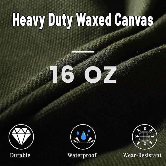 Multi-Purpose Tool Storage Bag - 16OZ Waxed Canvas Tools Organizer Pouches for Men Women | 1 Small + 1 Large | Army Green, Portable Item Collection Pouch for Coins Pliers Nuts
