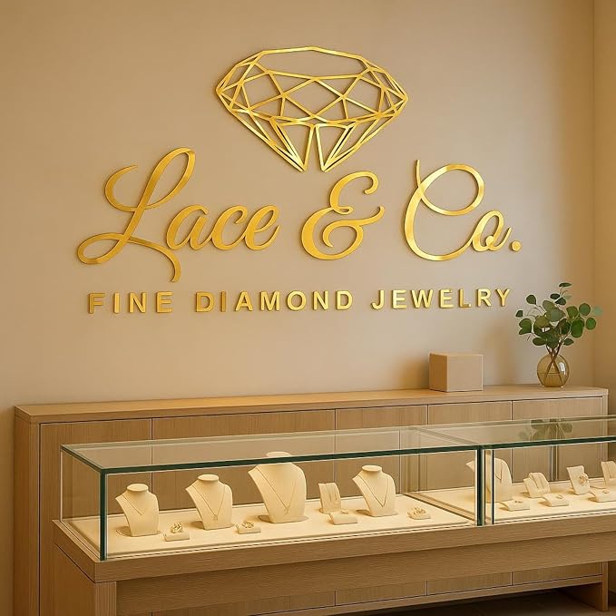 Custom Acrylic Business Logo Sign, Personalized 3D Letter Professional Business Logo Signs for Wall, Premium Laser Cut Acrylic Signage for Salon, Spa, Boutique, Studio, Barber, Retail Store Font Retail Outlets Company Office Wedding GYM Decor