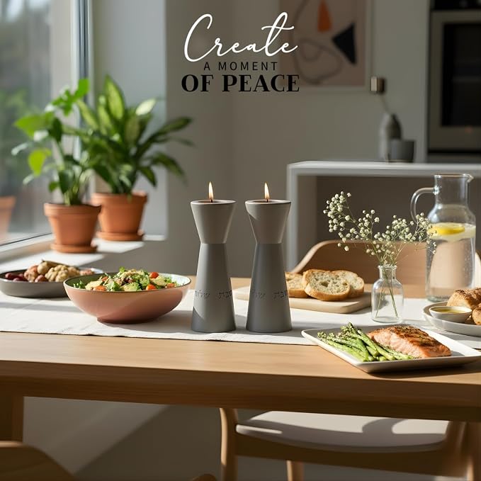 Aura Luxury Candle Holder Set – Modern Décor for Living Room & Dining Table - Gray