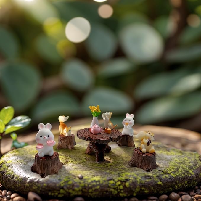 Swing Set of 42 Pcs Miniature Fairy Garden Accessories Outdoor Decor Figurines, Mini Whimsical Ornaments and Decorations for Patio, House, Garden, Desk, Yard Supplies