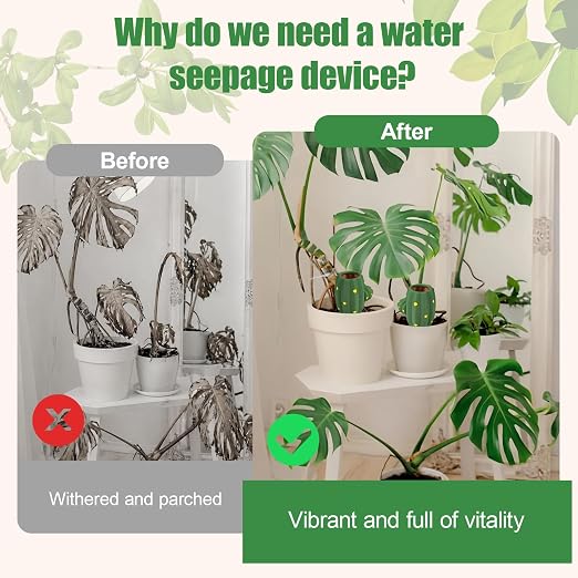 Terracotta Watering Spikes, 4 Pack Plant Watering Devices Self Watering Spikes Vacation Clay Watering Stakes Garden Plant Watering Globes for Indoor & Outdoor Plants