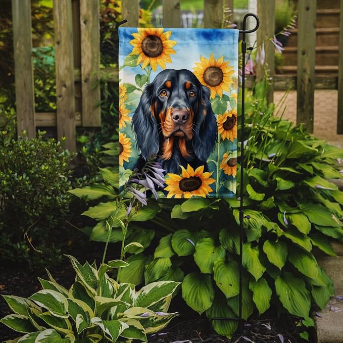 Caroline's Treasures DAC6090GF Gordon Setter in Sunflowers Garden Flag Mailbox Flag Decorative Yard Flag Banner Outside Patio Artwork Yard Flower Beds, Garden Size, Multicolor