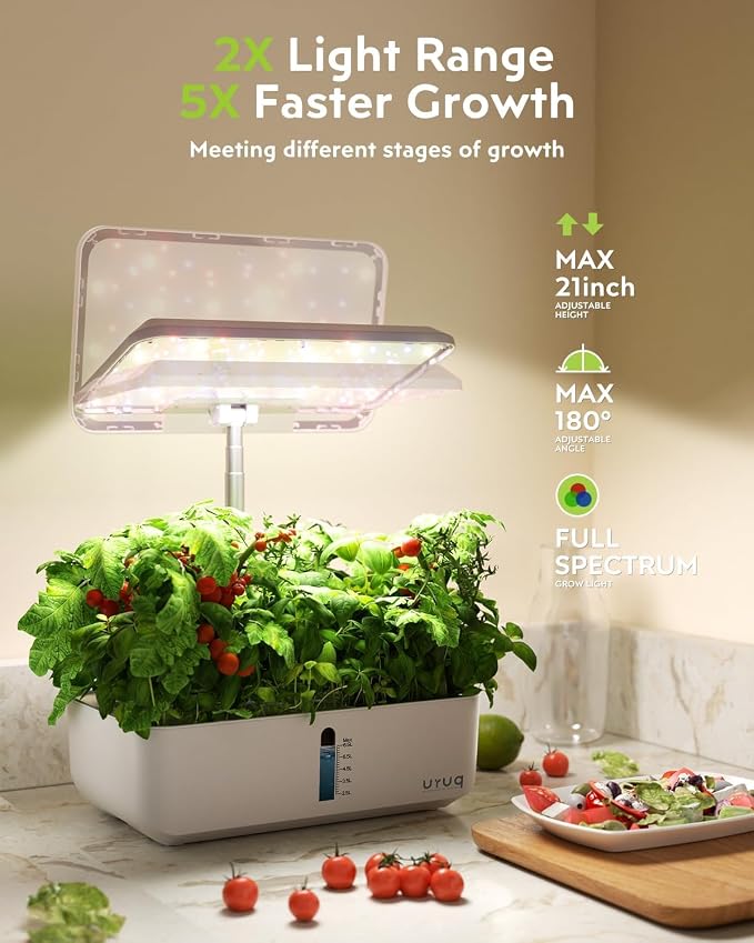 URUQ Remote Control Compatible with HP-GC202 12 Pods Indoor Garden – White | for URUQ Indoor Herb Gardens, Hydroponics Growing System Accessory, Easy Installation, Simple Pairing, Easy Operation