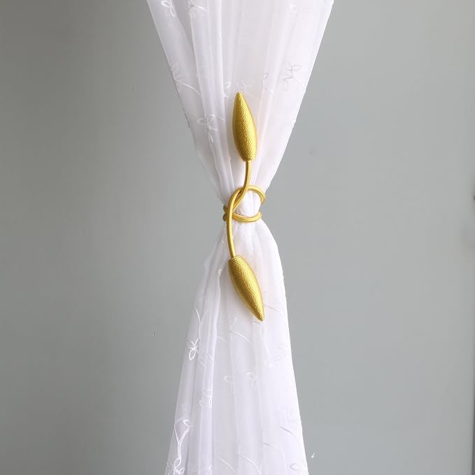 Valea Home 2-Pack Creative Curtain Tiebacks Random Modelling Curtain Holdbacks Eelicate Simple Type, Gold
