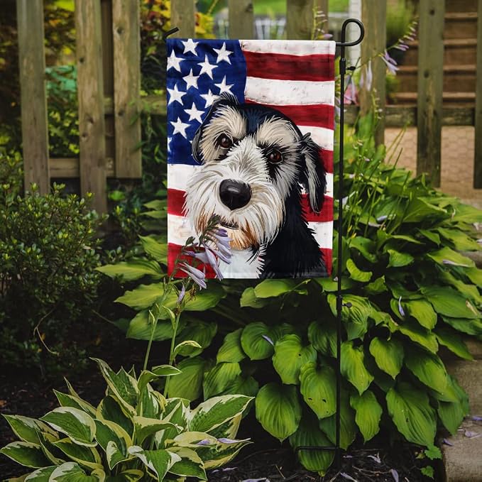 Caroline's Treasures CK6554GF Griffon Nivernais Dog American Flag Garden Flag Mailbox Flag Decorative Yard Flag Banner Outside Patio Artwork Yard Flower Beds, Garden Size, Multicolor