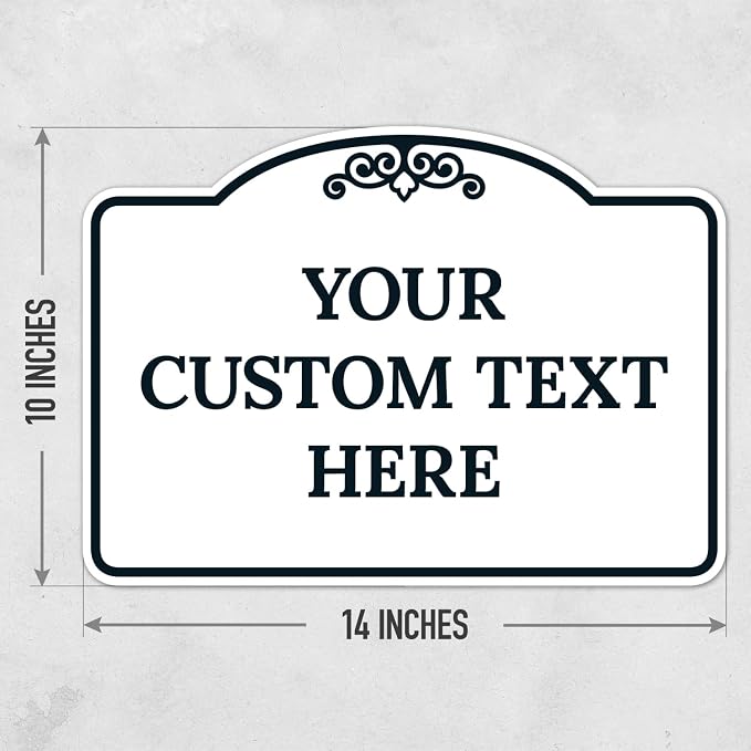 Custom Decorative Sign, Personalized Metal Sign for Driveway, Home, Airbnb, Door Plaque,White Background Black Border Sign, 14x10 Inches, ACM, Fade Resistant, Made in USA by Sigo Signs