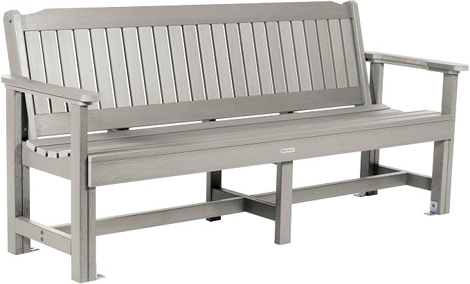 Sequoia Professional Commercial Grade Exeter Garden Bench, 6ft, Harbor Gray