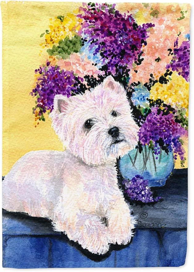 Caroline's Treasures SS8291GF Westie Garden Flag Mailbox Flag Decorative Yard Flag Banner Outside Patio Artwork Yard Flower Beds, Garden Size, Multicolor