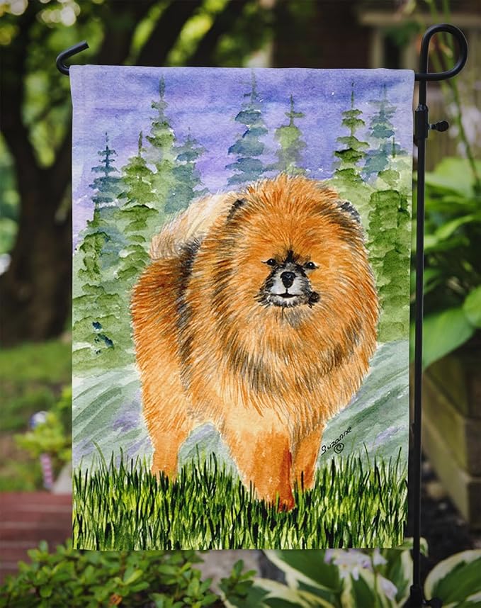 Caroline's Treasures SS8459GF Pomeranian Garden Flag Mailbox Flag Decorative Yard Flag Banner Outside Patio Artwork Yard Flower Beds, Garden Size, Multicolor