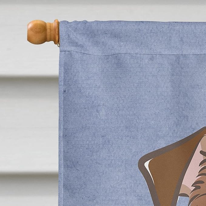 Caroline's Treasures BB1388CHF Jack Russell Terrier Welcome House Flag, Blue Large Porch Sleeve Pole Decorative Outside Yard Banner Artwork Wall Hanging, Polyester, House Size, Multicolor