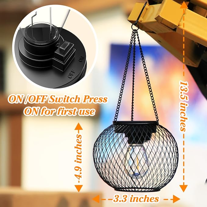 Solar Lantern Outdoor Waterproof, KagoLing Upgraded Hanging Solar Lights Outdoor Garden Decorations Decorative Lighting Solar Powered Waterproof Tree Lantern for Garden Yard Patio Pathway, 4 Pack