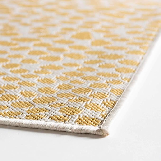 Unique Loom Outdoor Collection Area Rug - Cape Town (7' 1" x 10' Rectangle, Yellow Ivory/ Ivory)