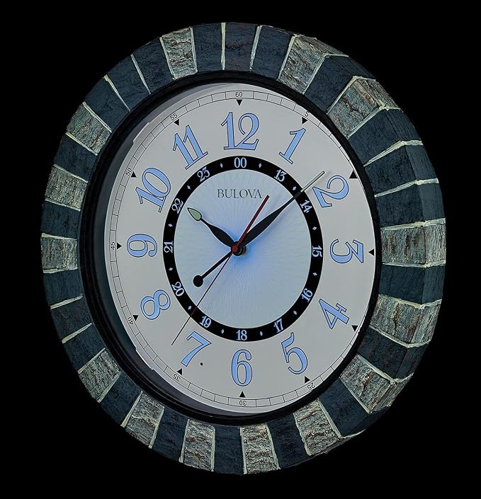 Bulova C3392 Outdoor Lighted Patio Clock | Weather-Resistant | Large Numerals | Elegant Finish | Outdoor | Battery Powered