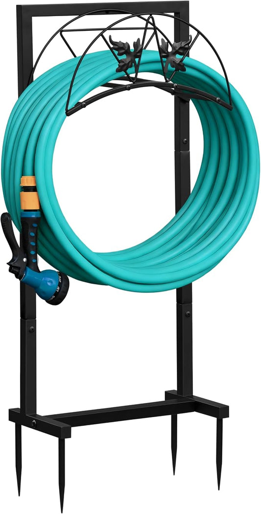 ATR ART TO REAL Garden Hose Holder, Heavy Duty Water Hose Reel For Outside Garden Hose Storage Hose Hanger Holds 150-Feet for Yard Lawn Farm (Style B)