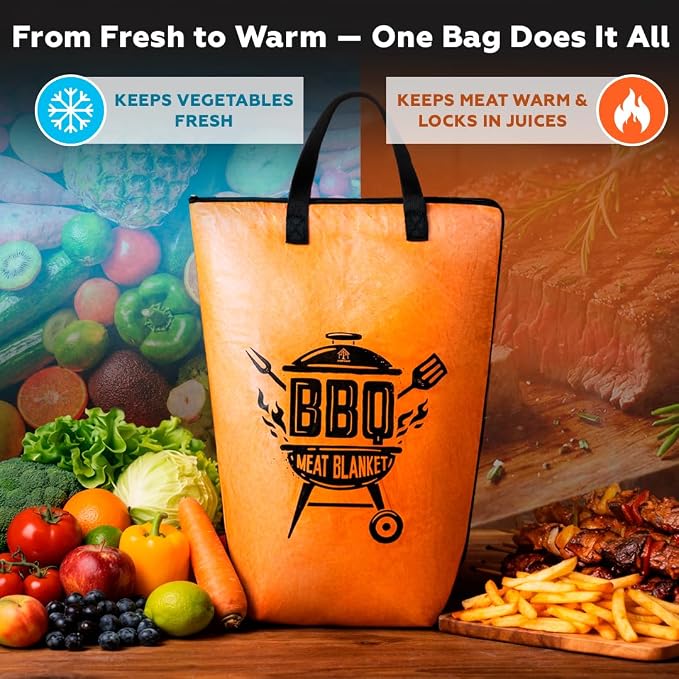 21in BBQ Meat Resting Blanket – Insulated Brisket Resting Bag, Keeps Meat Hot & Juicy for Hours, No Cooler Needed, Professional BBQ Resting System for Smoker & Grill