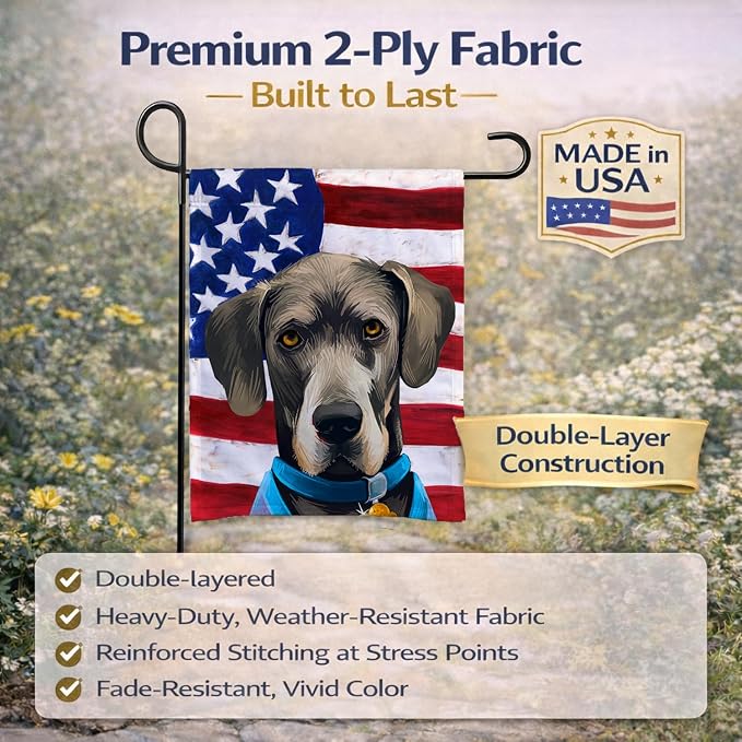 Caroline's Treasures CK6546GF Great Dane Dog American Flag Garden Flag Mailbox Flag Decorative Yard Flag Banner Outside Patio Artwork Yard Flower Beds, Garden Size, Multicolor