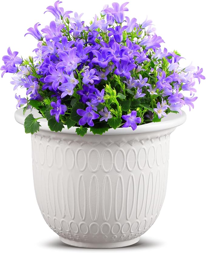 1 Set African Violet Pots Self Watering, 7 Inch White Ceramic Dolomite Clay, Easy Effortless Planter Pot for Indoor Plants Herbs Flowers Orchids Succulent, Ideal Gifts, Plant Not Included