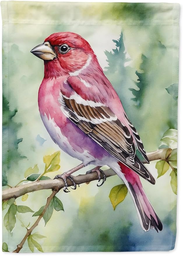 Caroline's Treasures New Hampshire Purple Finch Garden Flag Mailbox Flag Decorative Yard Flag Banner Outside Patio Artwork Yard Flower Beds, Garden Size, Multicolor