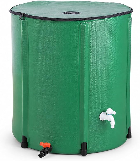 200 Gallon Collapsible Rain Barrel, Portable Rain Water Collection Barrel, Rainwater Collection System with Spigots and Overflow Kit, Rain Barrels to Collect Rainwater from Gutter