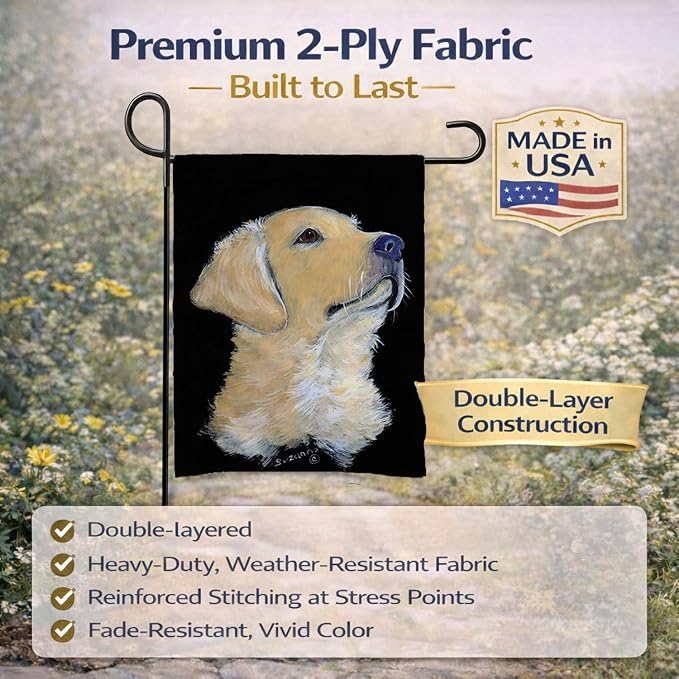 Caroline's Treasures SS8960GF Golden Retriever Garden Flag Mailbox Flag Decorative Yard Flag Banner Outside Patio Artwork Yard Flower Beds, Garden Size, Multicolor