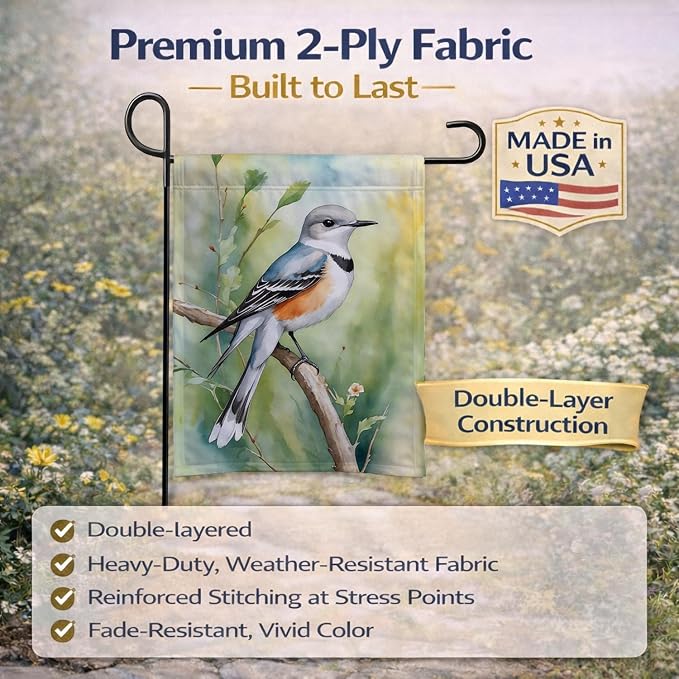Caroline's Treasures Oklahoma Scissortailed Flycatcher Garden Flag Mailbox Flag Decorative Yard Flag Banner Outside Patio Artwork Yard Flower Beds, Garden Size, Multicolor