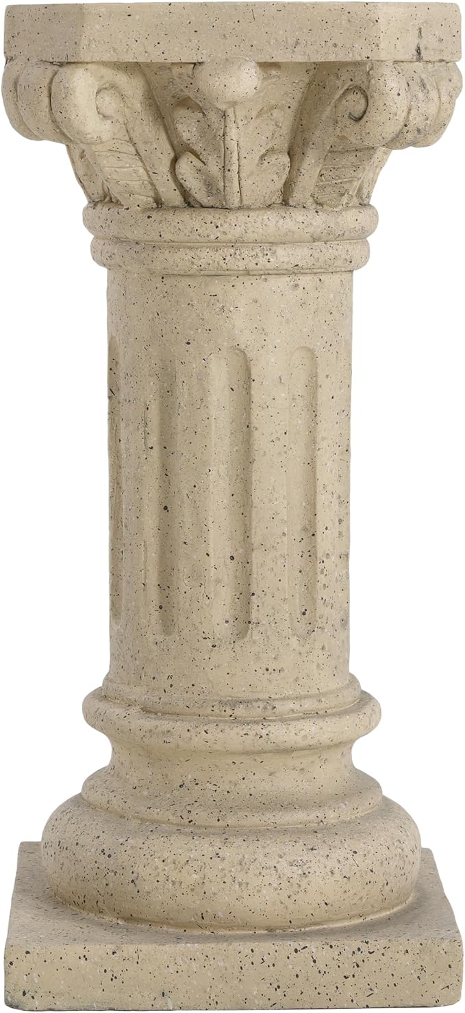 Christopher Knight Home Jorine 26.25"H Plant Stand, Lightweight Concrete Plant Stand, Pedestal Column Side Table, Indoor Outdoor Plants Standing for Entryway Garden Yard Home, No Assemly Needed, Sand