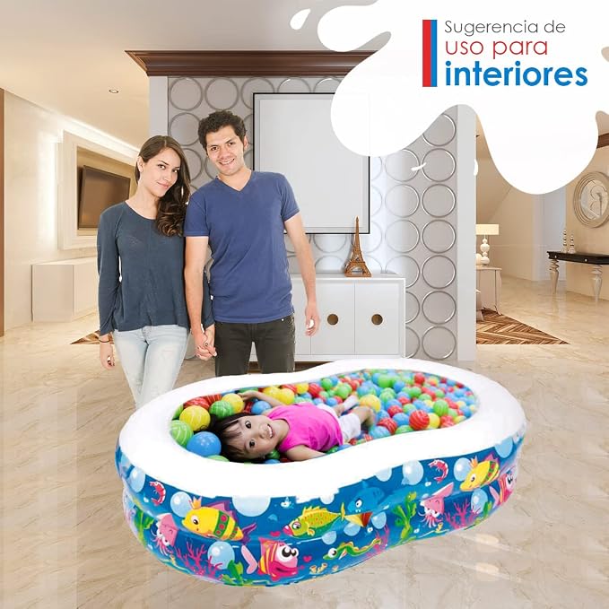 Sun Club AVENLI Figure 8 Pool - Large Pool Fun Sea Animals for Children from 6 Years, 175 x 109 cm, Blue, L, JL-211806