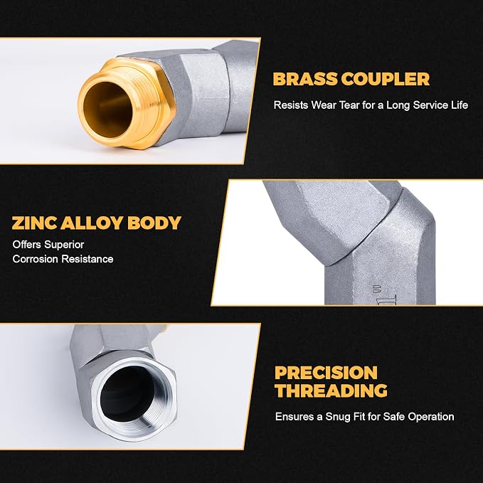 1 Inch NPT Fuel Hose Swivel - Multi Plane 360° Rotating Connector for Fuel, Water, Diesel, Gasoline, Kerosene Transfer Pumps, Tanks, and Nozzles