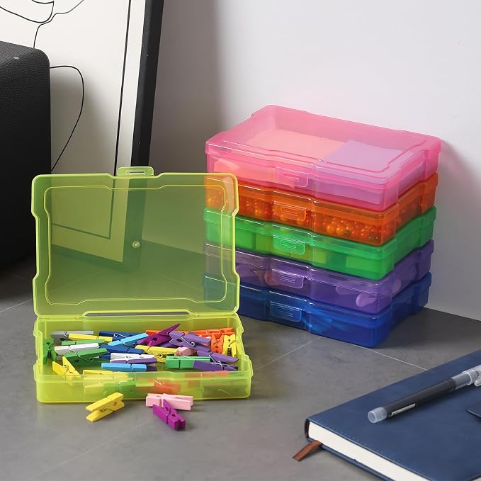 novelinks 12 Pack 4"x6" Photo Storage Boxes and Picture Organizer (Color) | Photo Organizers and Storage, Task Boxes for Special Education, Picture Box, Photo Storage Containers, Flash Card Holder