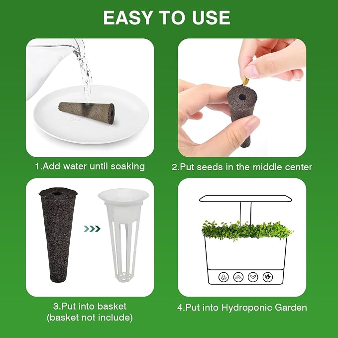 250 Pack hydroponic Pods | Compatible with AeroGarden, Replacement Root Growth Sponges for Indoor Hydroponics Growing System