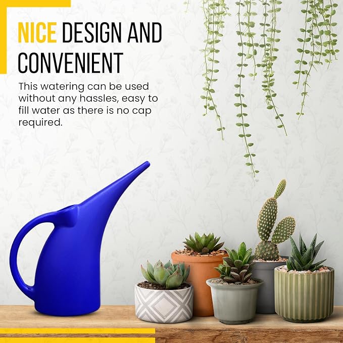 KP KOOL PRODUCTS Watering Can 1/2 Gallon - Small Watering Can for Indoor Plants - Outdoor Watering Can - Blue Plant Waterer - Plastic Watering Can for Garden - 1 Pack