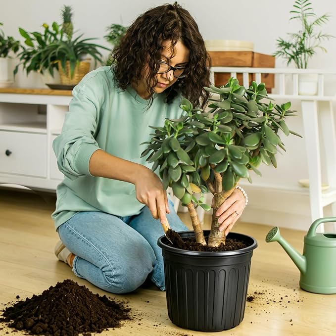 HECTOLIFE 50-Pack 3 Gallon Flexible Flower Plant Nursery Pots, Thickened Soft Plastic Seed Starting Container for Succulents, Seedlings, Cuttings, Transplanting,(Black)
