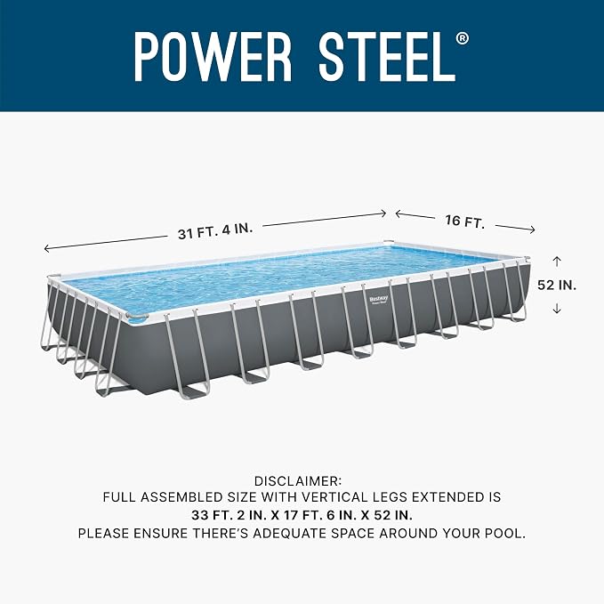 Bestway Power Steel Pool Set with Sand Filter Pump, Ladder, and Cover