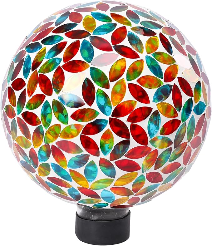 VCUTEKA Gazing Balls, 8" Glass Gazing Ball Sphere for Garden Outdoor Decor | Gazing Balls, Glass Mosaic Gazing Balls Sphere 8" Garden Globes for Garden Lawn Outdoor Yard Decorative