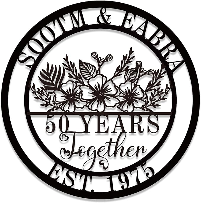 Personalized 50th/60th/25th/30th/40th/10th Anniversary Wedding Gifts for Couple Parents, Personalized 50 Year Anniversary Metal Sign Gifts, 50th Anniversary Custom Gifts, Custom Wedding Anniversary Me