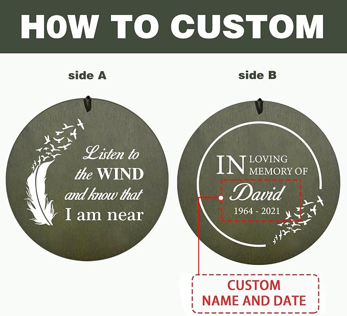 ASTARIN Memorial Angel 36" Wind Chimes, Personalized Name Sympathy Wind Chime, in Memory of Loss Mom Loved One, Large Deep Tone Bereavement Windchimes for Outdoors Outside(Produced in Texas)