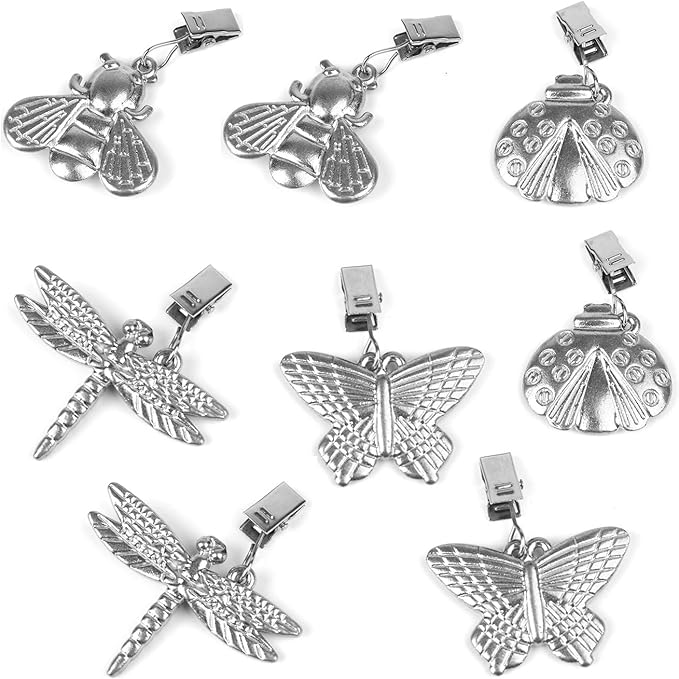 Bekith 8 Pack Tablecloth Weights with Metal Table Clip Clamps for Outdoor Garden Party Picnic Table Covers
