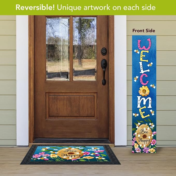 Briarwood Lane Bee Happy Bugs Pine Reversible Porch Leaner