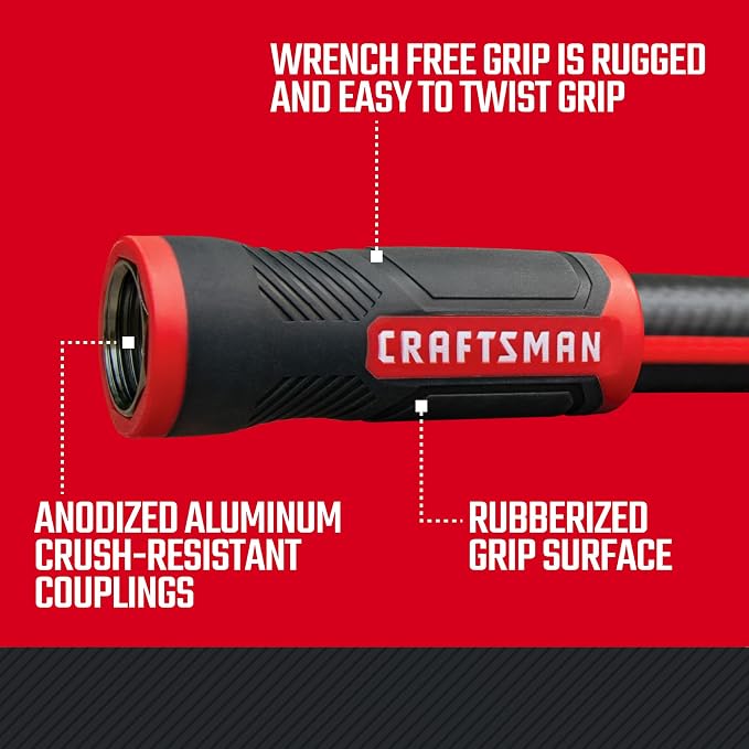 Craftsman Heavy Duty Professional Grade Garden Hose, 50 Feet x 5/8 Inch