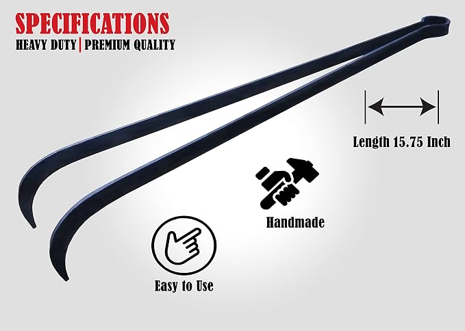 Charcoal Tongs, BBQ Charcoal Tongs, 15.75 Inch, Charcoal Tongs For Grill, Heavy Duty, Charcoal Cherry Picker Tool, Charcoal Grill Rake, Charcoal Grill Poker, Fire Tongs, Camping Fire Poker,Grill Tongs