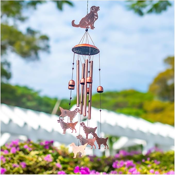 Golden Retriever Dog Wind Chimes for Outside,Dog Gifts for Women Men/Memorial Gift/Birthday Gifts Metal windchimes Outdoors/Indoors,Garden Decor,Patio,Porch,Yard Decorations
