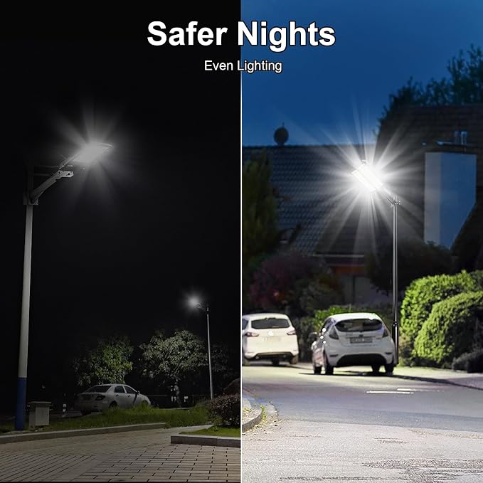 loyoele Utral-Large Solar Street Light, Flood Lights Outdoor, Waterproof Motion Sensor LED Lights, Dusk to Dawn with Remote, Solar-Powered Parking Lot Light, Commercial Area Lighting