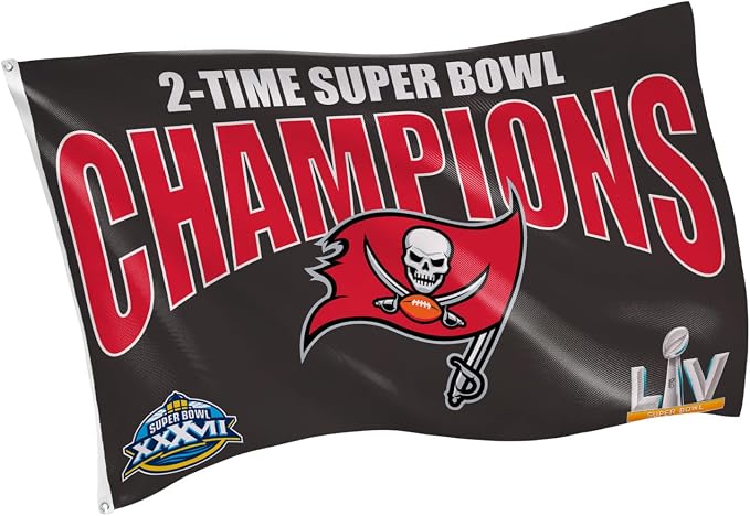 Team Sports America NFL Tampa Bay Buccaneers Multi-Win Superbowl Champions 3x5 Flag for Outside with Grommets | Outdoor & Indoor | Heavy Duty Flag & Banner | Works with Flag Pole for Outside House